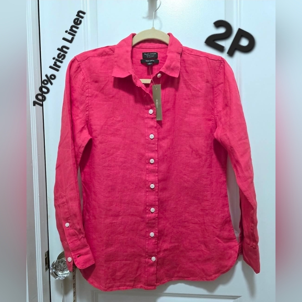 J.Crew Baird McNutt 100% Irish Linen Shirt Size 2P NWT